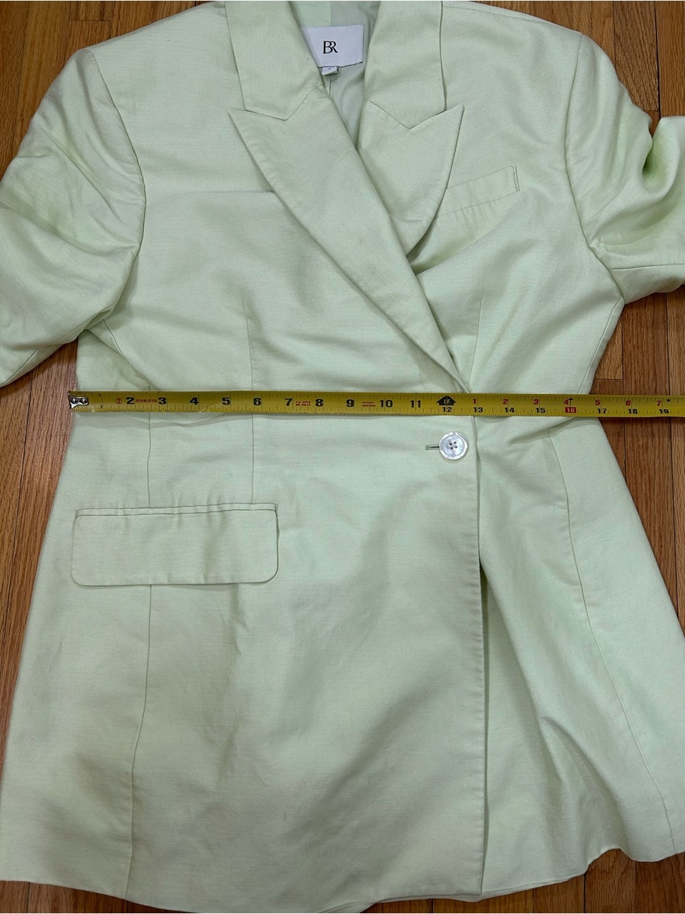 Banana Republic Pale Green Hourglass Italian Viscose Linen Blazer - Picture 8 of 9